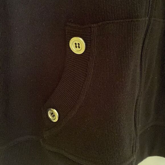 Karen Scott Sport Black Zip-up Jacket, Size Medium - Picture 3 of 6